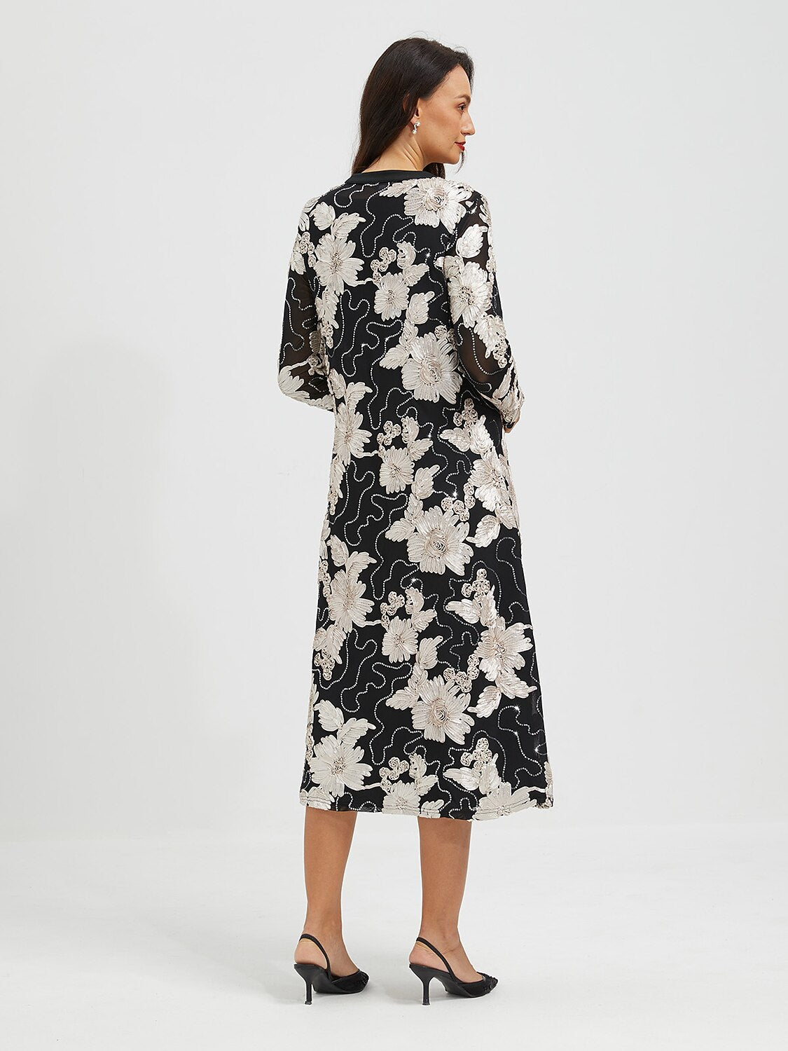 Sequins Rosette Floral Jacket