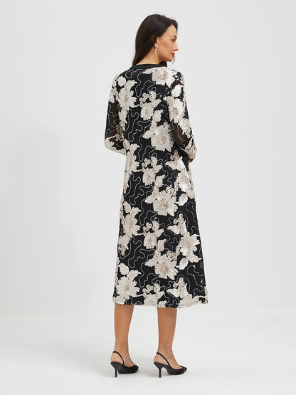 Sequins Rosette Floral Jacket