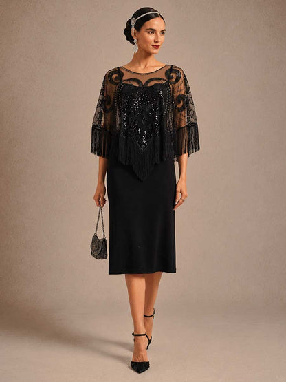 Vintage Sequins Tassel Shawl