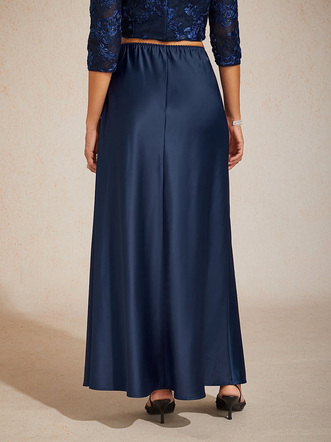 Taffeta Mid Waist Skirt