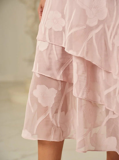 Floral Chiffon Midi Skirt