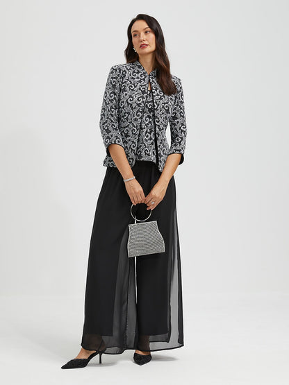 Paisley Mandarin Collar Twinset