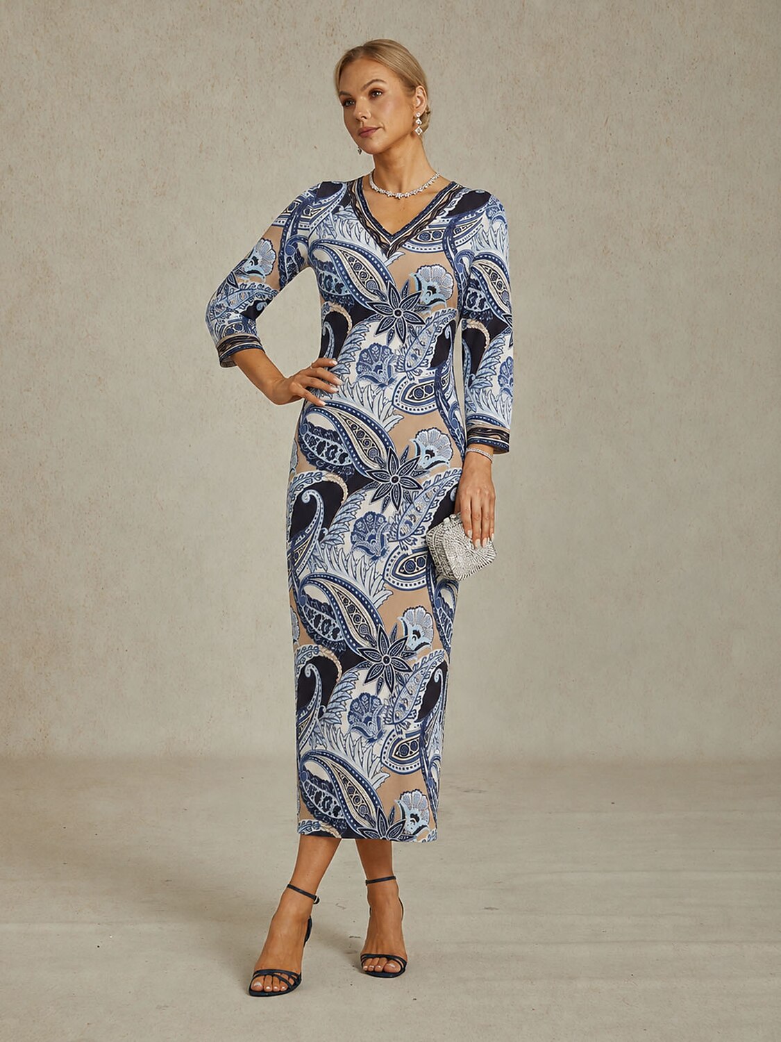 Paisley Print Maxi Dress
