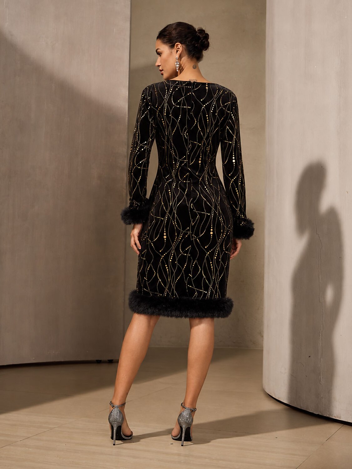 Pre-Order: Sequin Embellished Velvet Dress