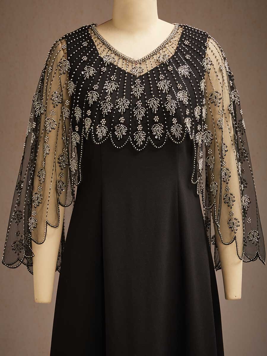 Vintage Beaded Mesh Shawl