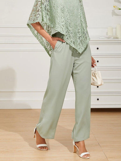 Weite Hose mit mittelhohem Bund und Taschen