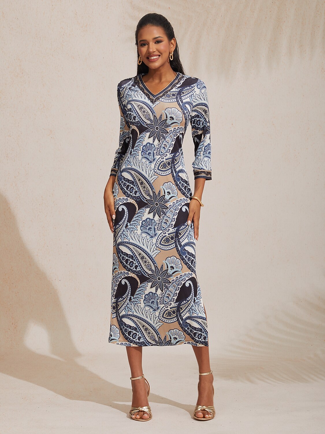 Paisley Print Maxi Dress