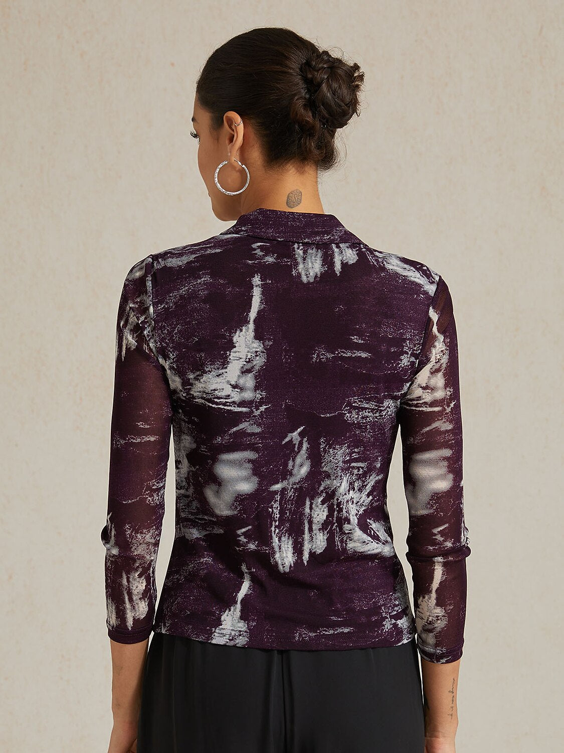 Abstract Long Sleeve Top