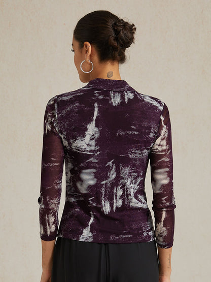 Abstract Long Sleeve Top