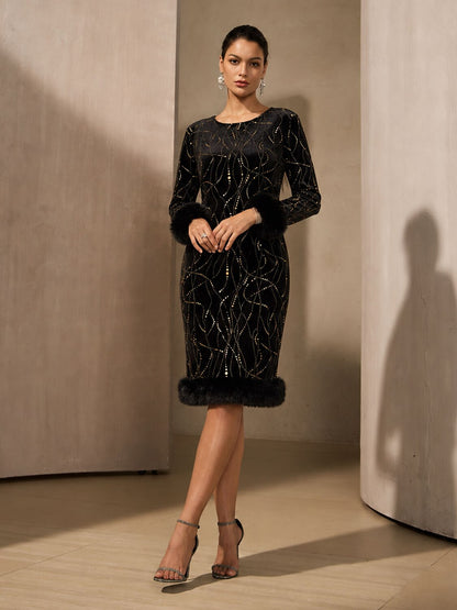 Pre-Order: Sequin Embellished Velvet Dress