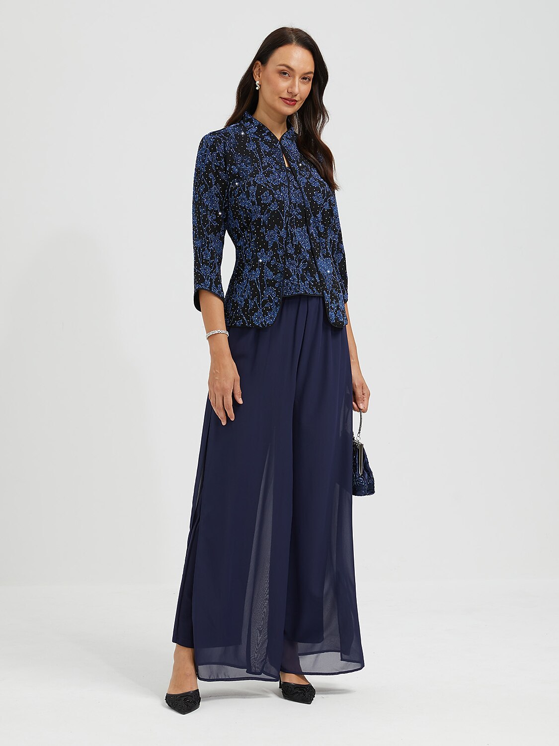 Rhinestone Jacquard Twinset