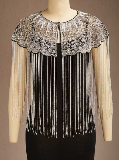Vintage Beaded Tassel Shawl