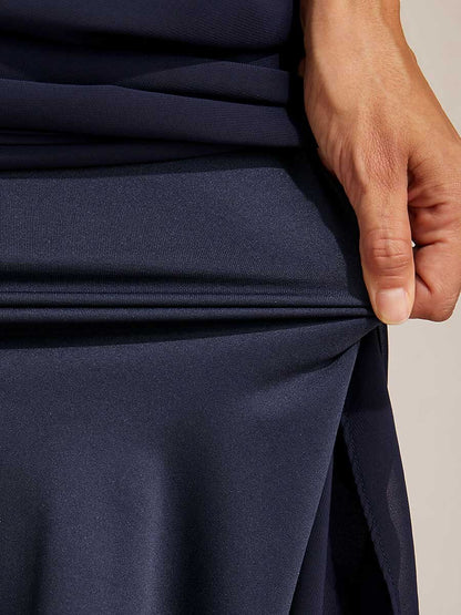 High-Low Overlay Chiffon Skirt with Lining