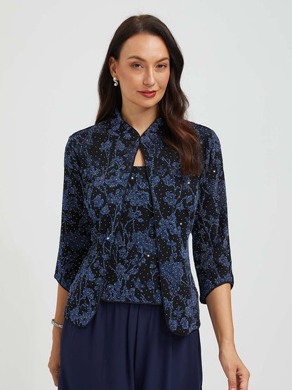 Rhinestone Jacquard Twinset