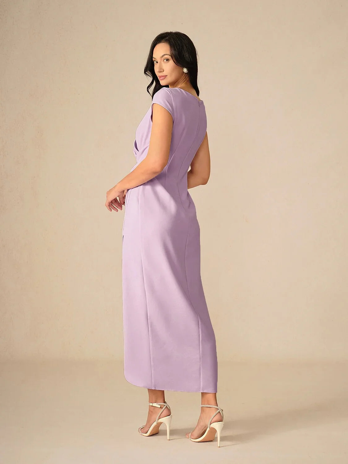 Elegant Lavender Wrap Dress