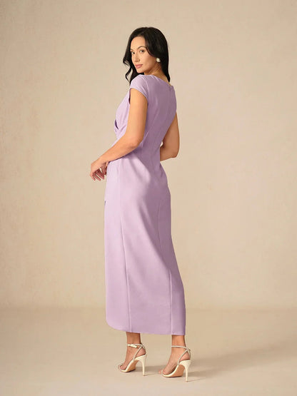 Elegant Lavender Wrap Dress