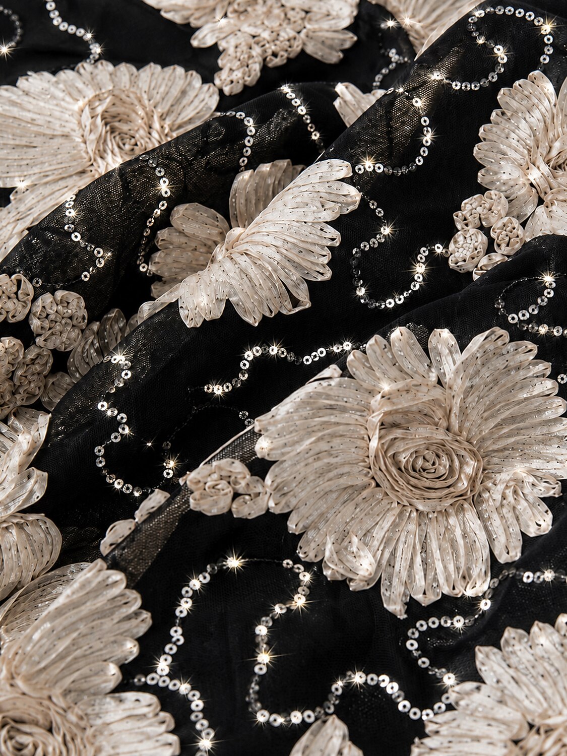 Sequins Rosette Floral Top