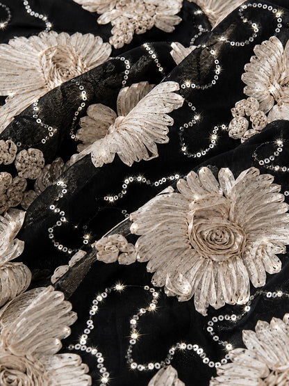 Sequins Rosette Floral Jacket