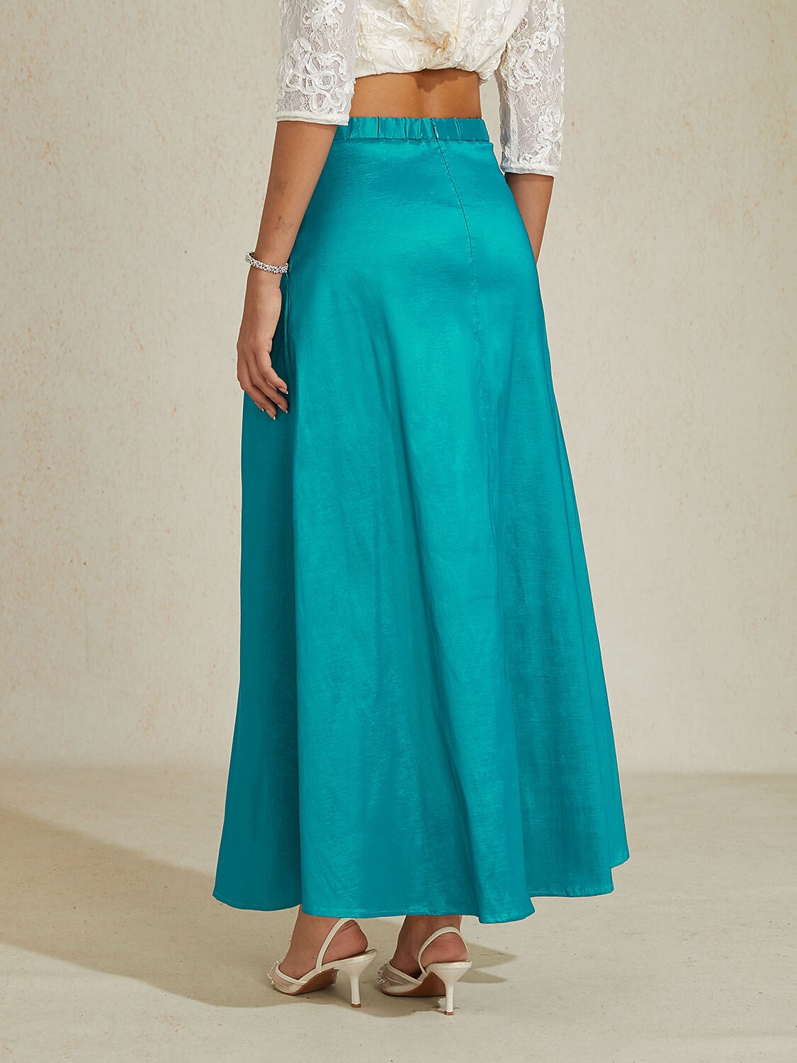 Stretch Taffeta Maxi Skirts