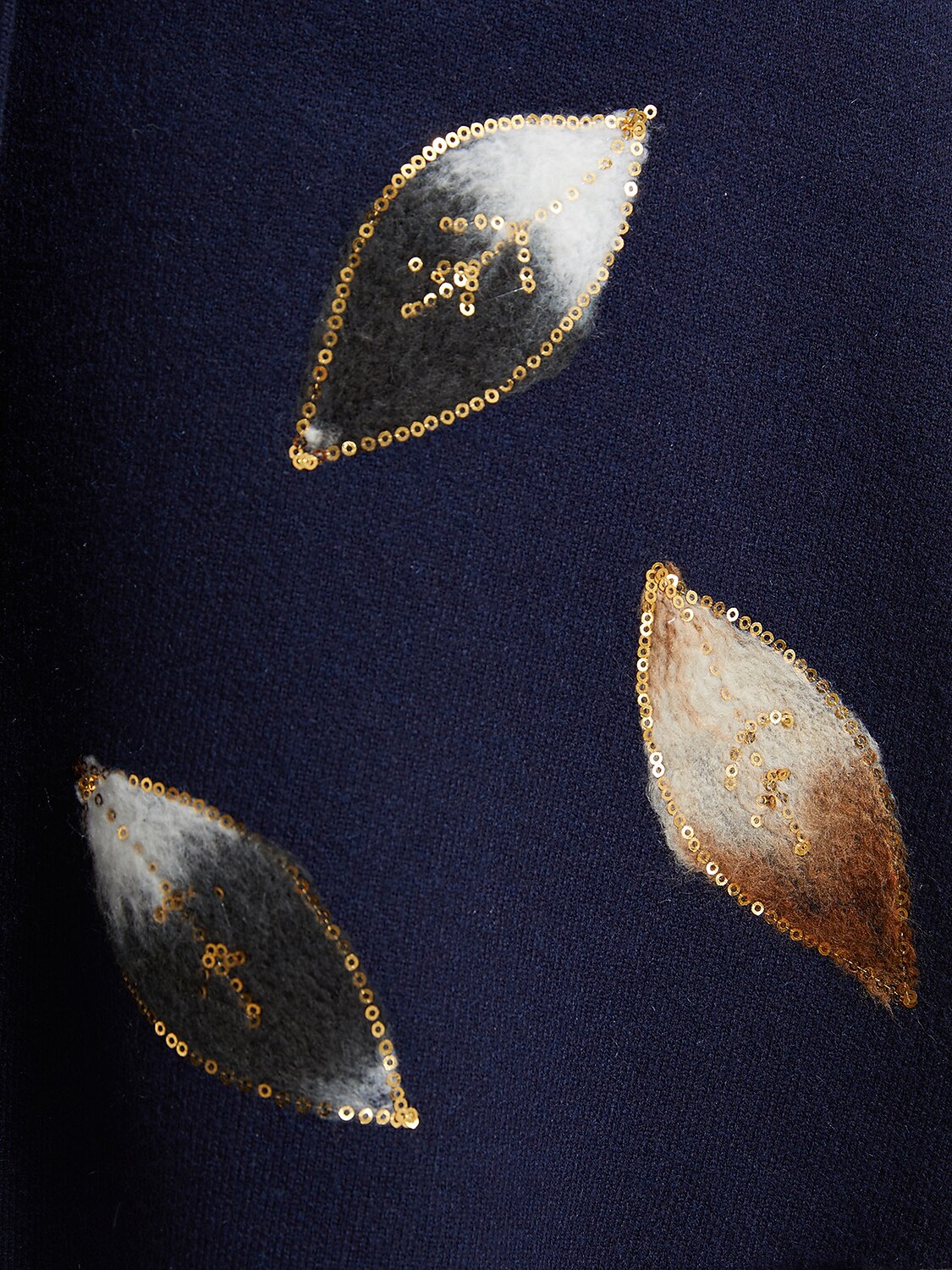 Long Embellished Leaf Cardigan