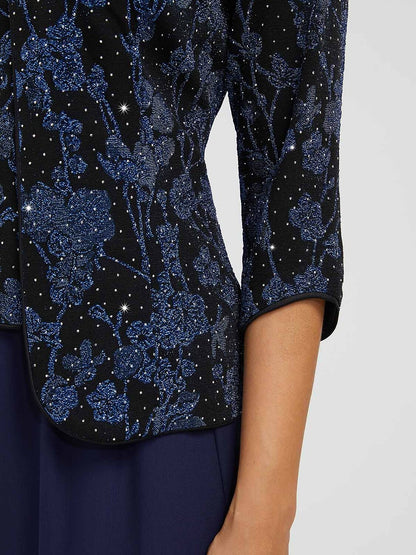 Rhinestone Jacquard Twinset